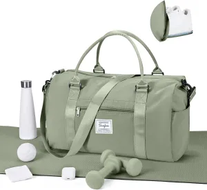 Gym Bags for Women Men with Shoes Compartment,Sports Duffle Bags Personal item travel Duffel Tote Bag Small Carry on Weekender Overnight Bag Workout Dance Bag Hospital Holdalls Grey Green