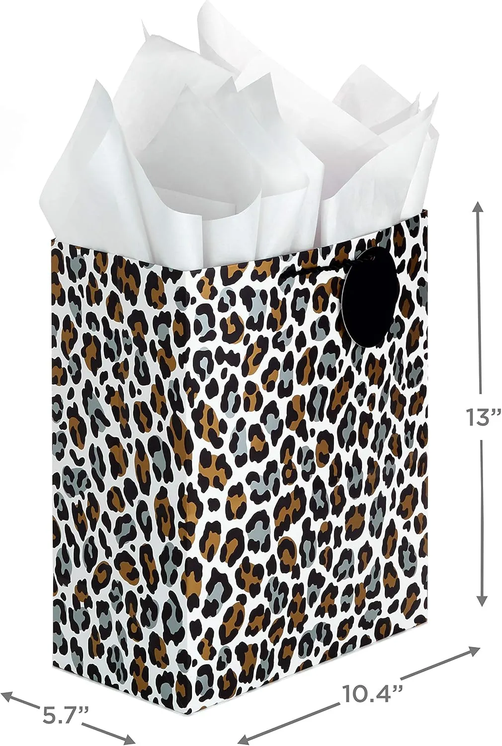 Hallmark 13" Large Animal Print Gift Bags with Tissue Paper (3-Pack: Silver Alligator, Gold Zebra, Leopard) for Holidays, Birthdays, Valentine's Day