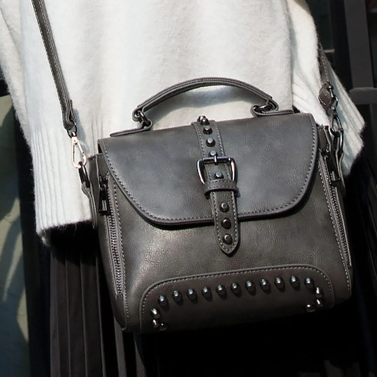 Handbag and Purse for Women PU Leather Crossbody Bag Rivets Satchel Fashion Shoulder Bag Top-Handle Tote