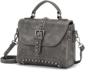 Handbag and Purse for Women PU Leather Crossbody Bag Rivets Satchel Fashion Shoulder Bag Top-Handle Tote