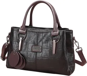 Handbags and Purses for Women Vegan Leather Tote Bag with Compartments Womens Shoulder Crossbody Satchel Work Bags