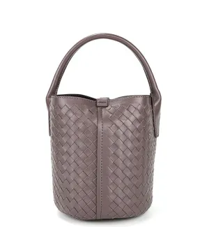 Handwoven Lambskin Bucket Bag