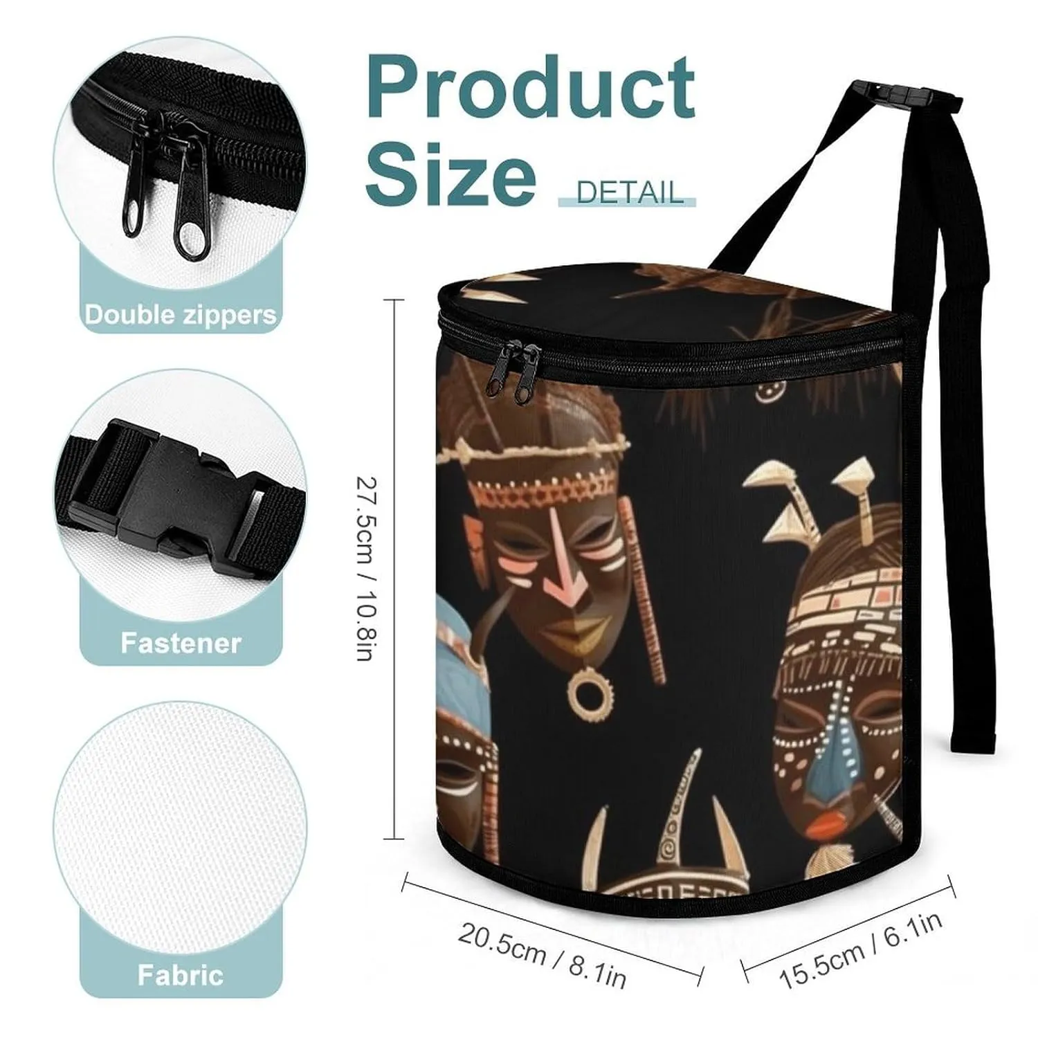 Hanging Car Trash Bag Protable Trash Can African Ritual Ethnic Tribal Waterproof Garbage Bin for Car