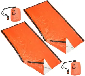 Happyyami Lightweight Sack for Sleeping Bag Waterproof Pe Film Bivy Bag Emergency Whistle Great for Camping