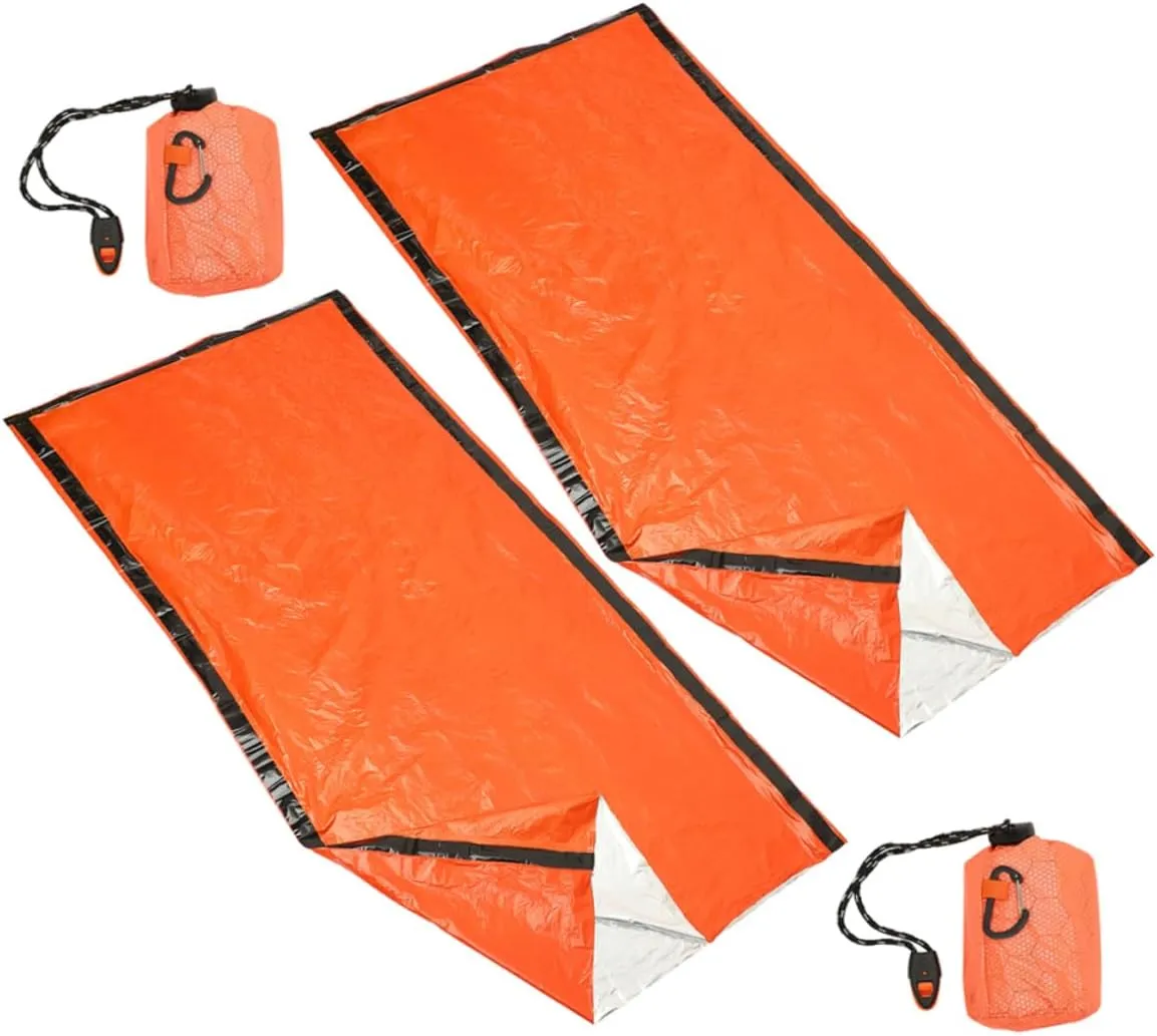 Happyyami Lightweight Sack for Sleeping Bag Waterproof Pe Film Bivy Bag Emergency Whistle Great for Camping