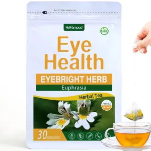 Herbmood Eyebright Herb Eye Health Tea Bags, Eye Bright Tea w/Cassia Seed Extract Supplement for Dry Eye & Sight Care Support, Euphrasia Officinalis para Los Ojos. 30 bags