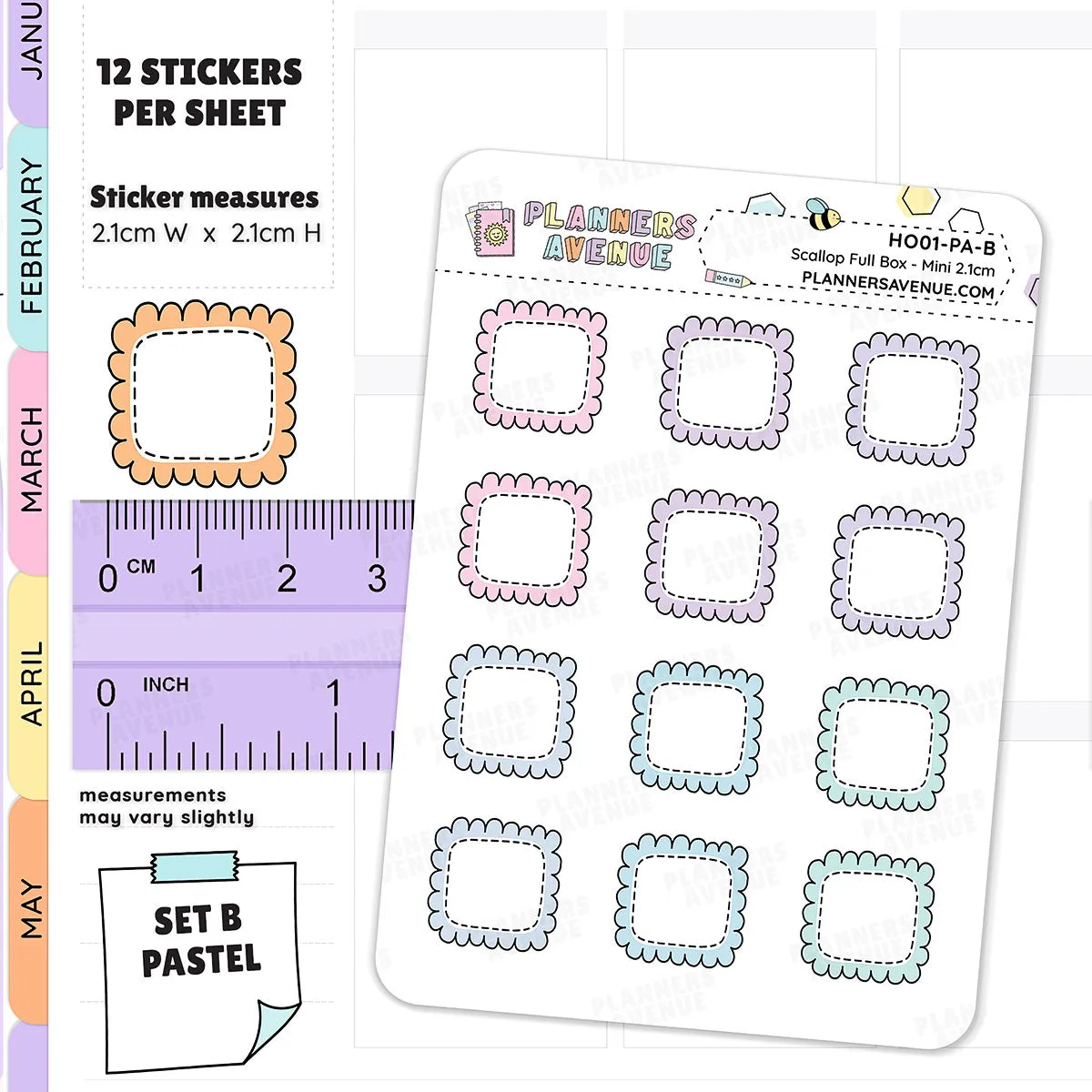 Hobonichi Scalloped Box Stickers