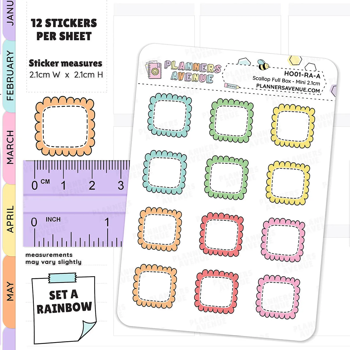 Hobonichi Scalloped Box Stickers