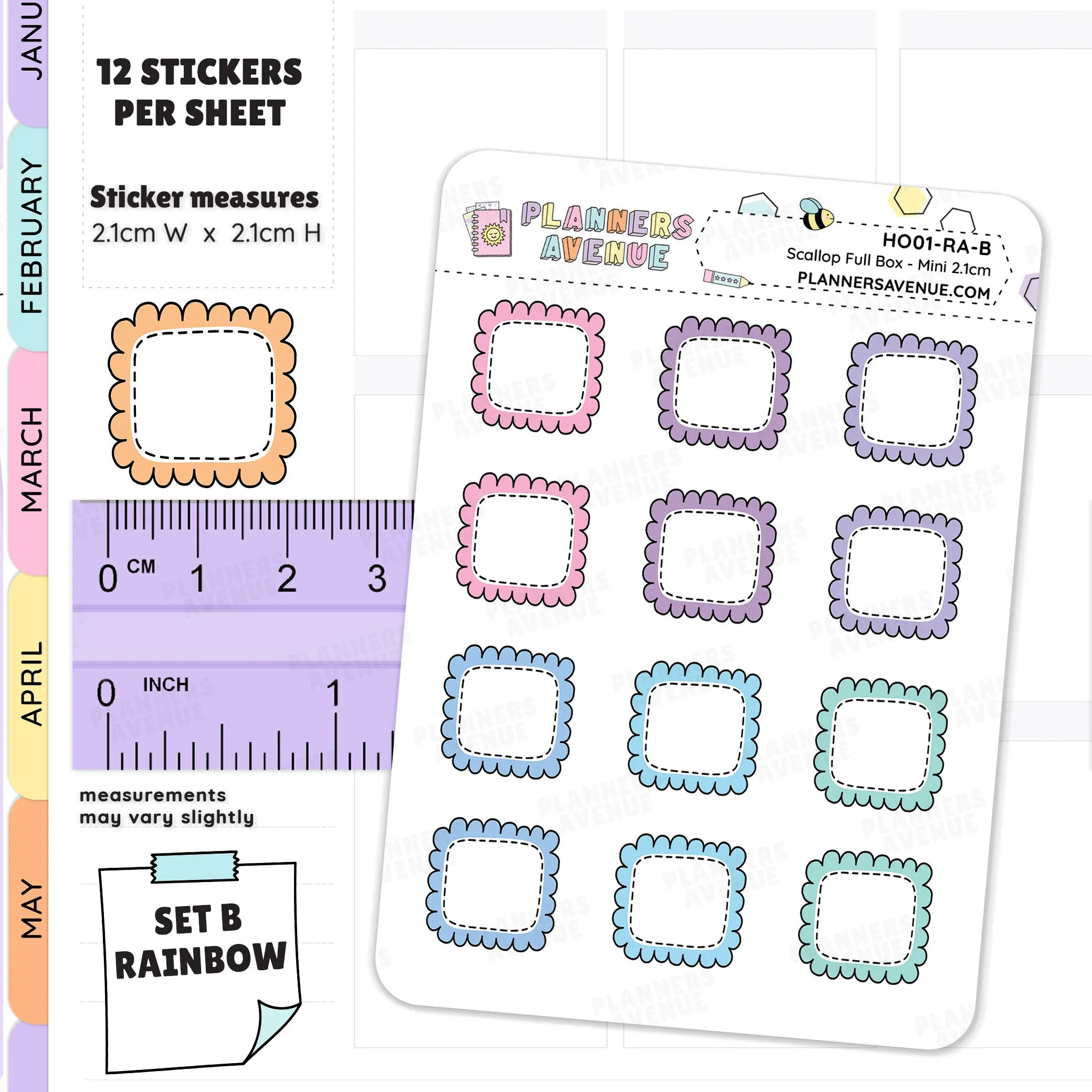 Hobonichi Scalloped Box Stickers
