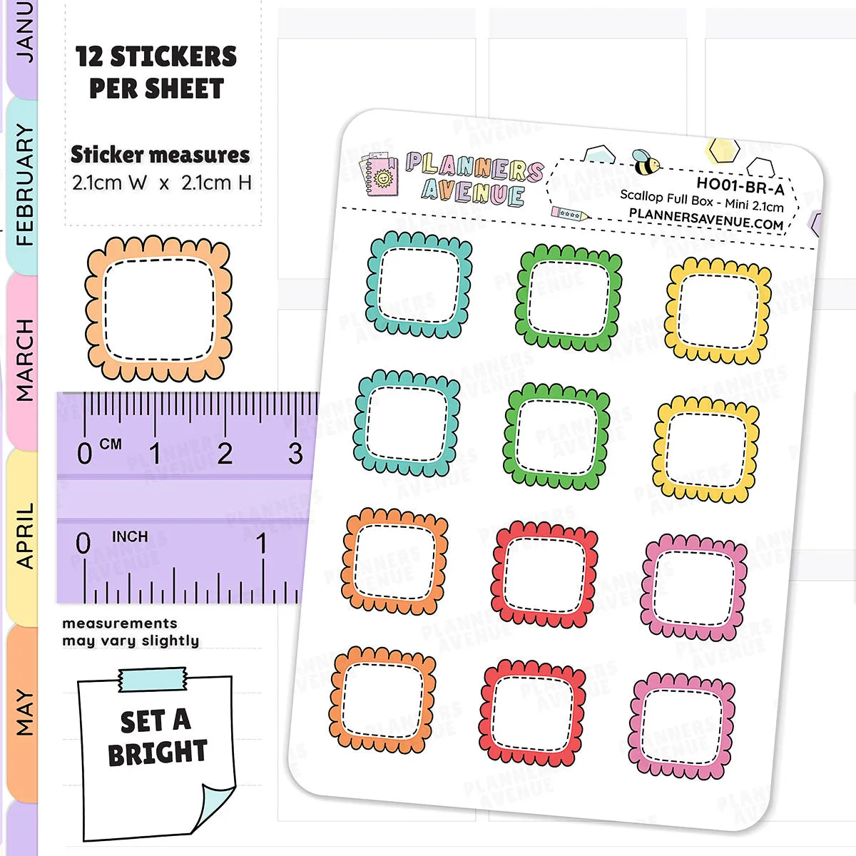 Hobonichi Scalloped Box Stickers