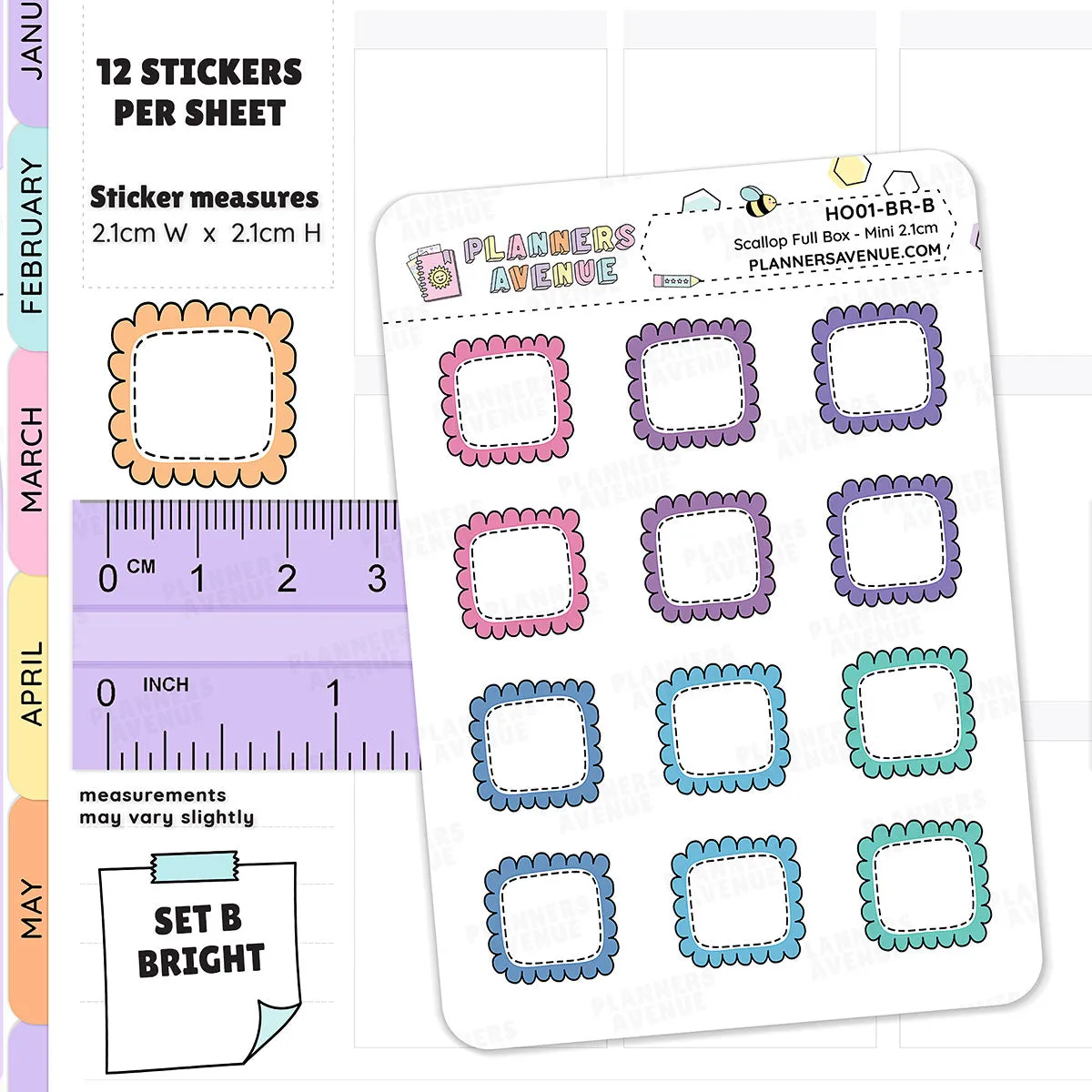 Hobonichi Scalloped Box Stickers