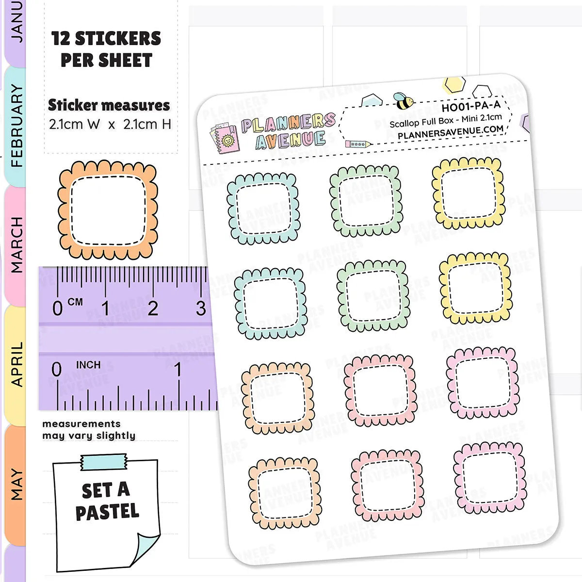 Hobonichi Scalloped Box Stickers