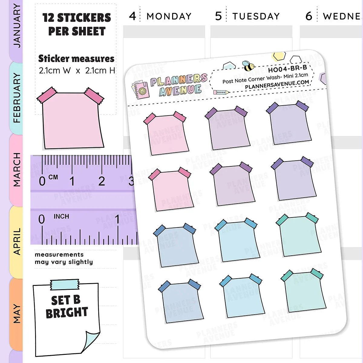 Hobonichi Washi Sticky Note Stickers