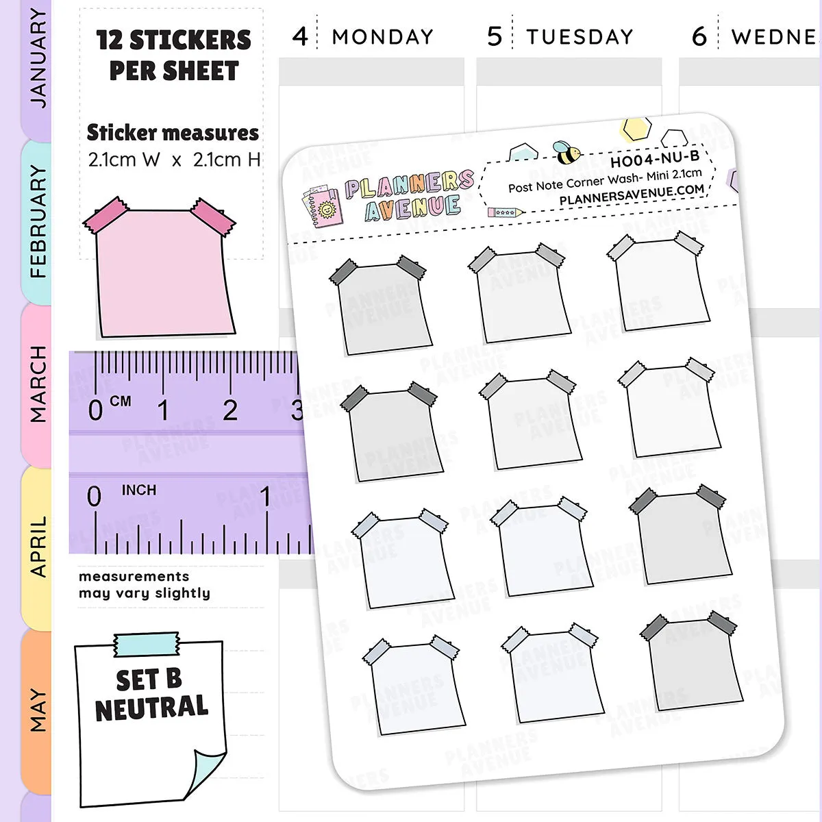 Hobonichi Washi Sticky Note Stickers