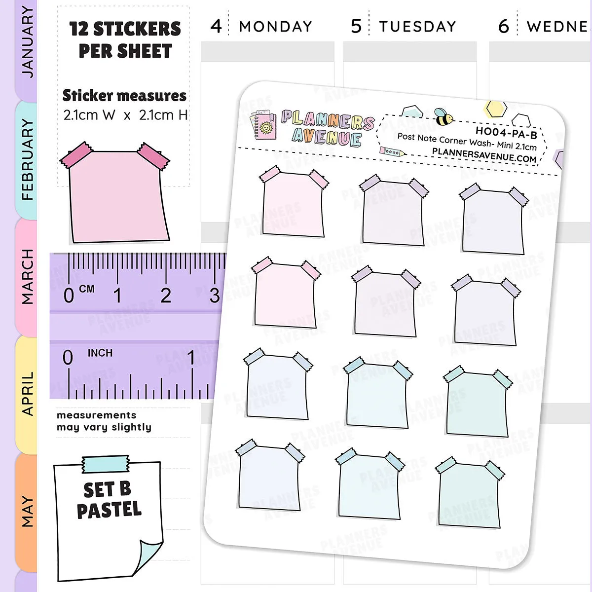 Hobonichi Washi Sticky Note Stickers