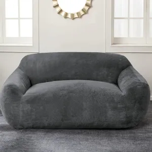 Homguava Oversized Bean Bag Chair for Adults, Giant Bean Bag Sofa,Bean Bag Couch Floor Sofa with Soft Faux Fur Cover & Wide Armrests Big BeanBag Lazy Sofa for Bedroom,Living room,Apartment (Grey Blue)