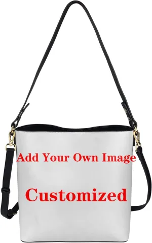 HUGS IDEA Boho Bags for Women Leather Handbag Shoulder Bucket Crossbody Purse