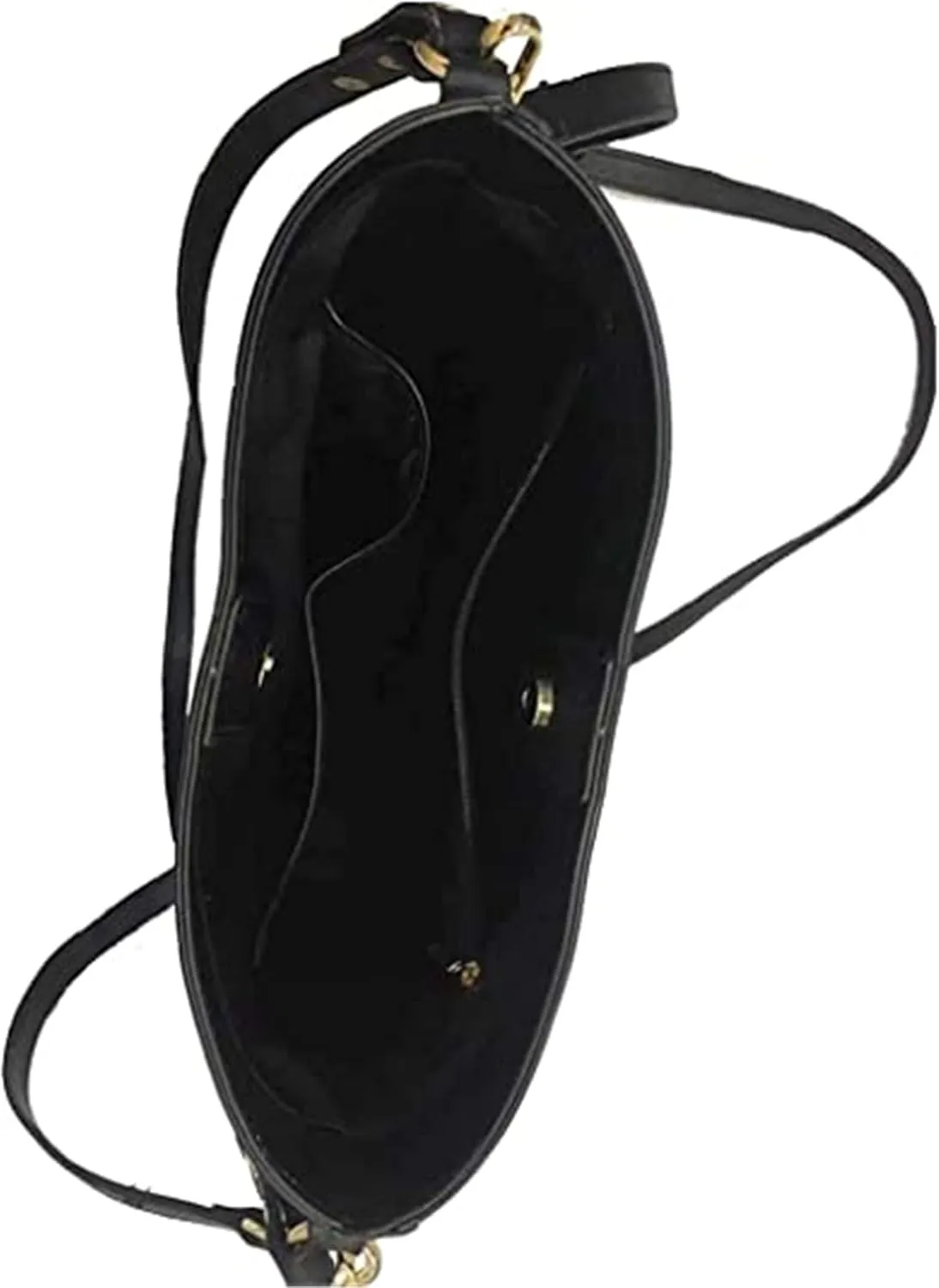 HUGS IDEA Boho Bags for Women Leather Handbag Shoulder Bucket Crossbody Purse