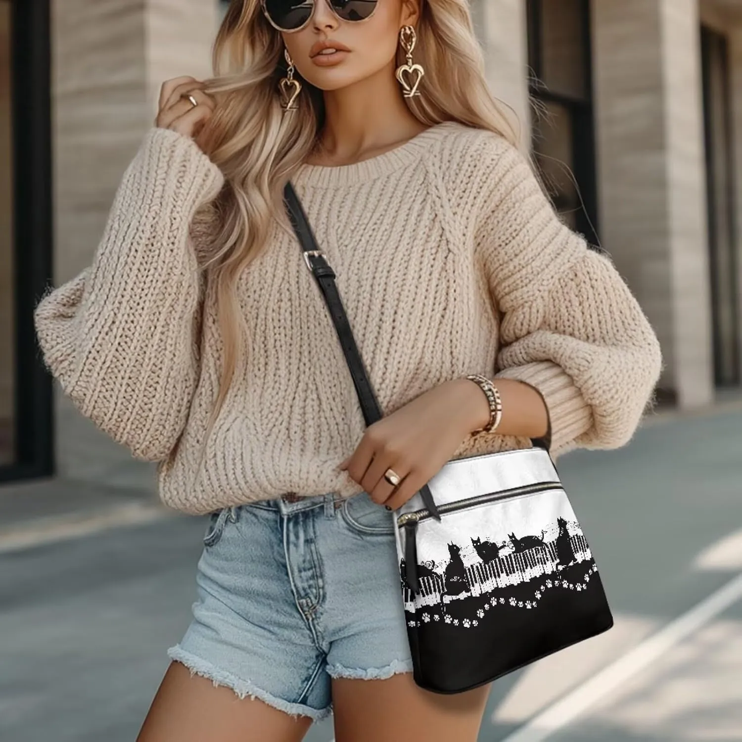 HUGS IDEA Crossbody Purse for Women Leather Satchel Bags Crossbody Shoulder Bag Tote Handbag