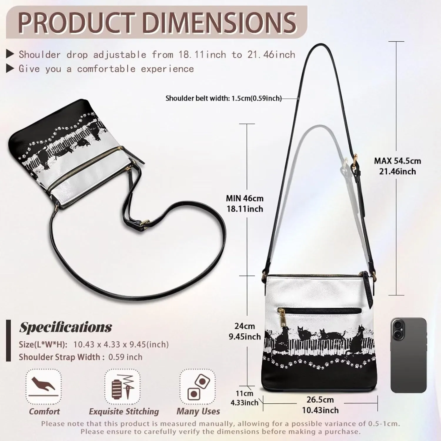 HUGS IDEA Crossbody Purse for Women Leather Satchel Bags Crossbody Shoulder Bag Tote Handbag