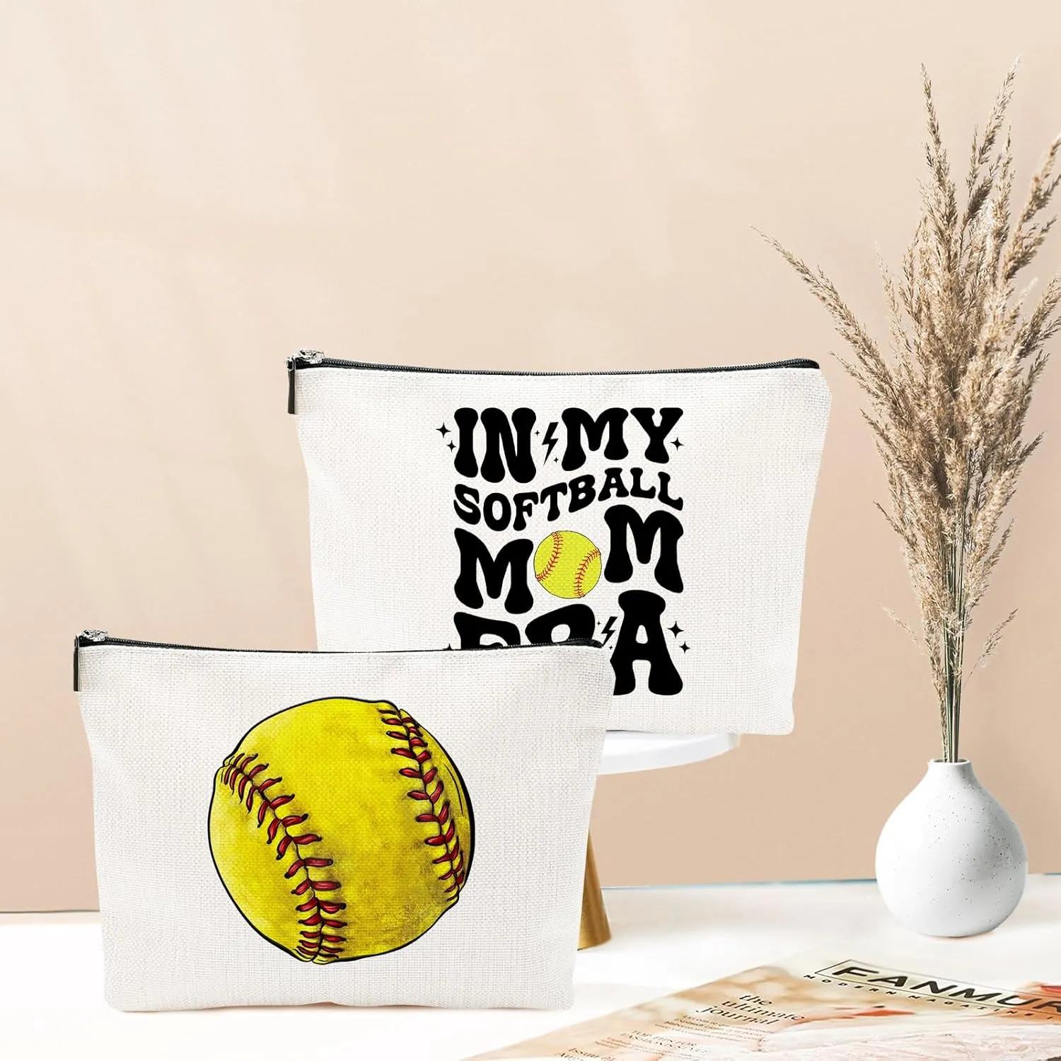 In My Softball Mom Era Makeup Bag - Softball Accessories for Team Inspirational Gift for Softball Lovers Party Favors Stuff