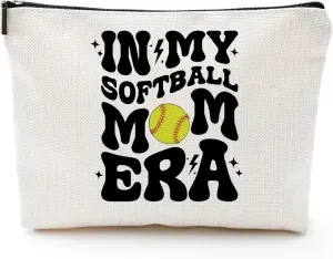 In My Softball Mom Era Makeup Bag - Softball Accessories for Team Inspirational Gift for Softball Lovers Party Favors Stuff