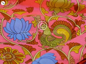 Indian Soft Pure Habotai Silk Fabric by the yard Silk Printed Wedding Dresses Bridesmaid Party Costumes Crafting Sewing Saree Dupatta Scarf