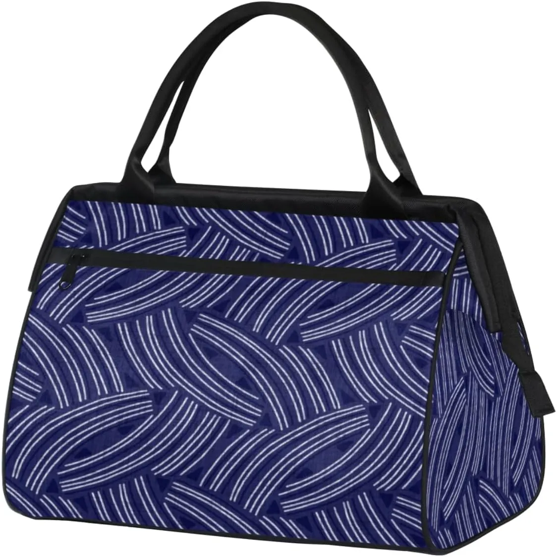 Indigo Block Print Travel Duffel Bag Sports Travel Duffel Bag Waterproof Durable Large Gym Tote Bag Weekender Overnight Bag for Women Travel Gym Yoga