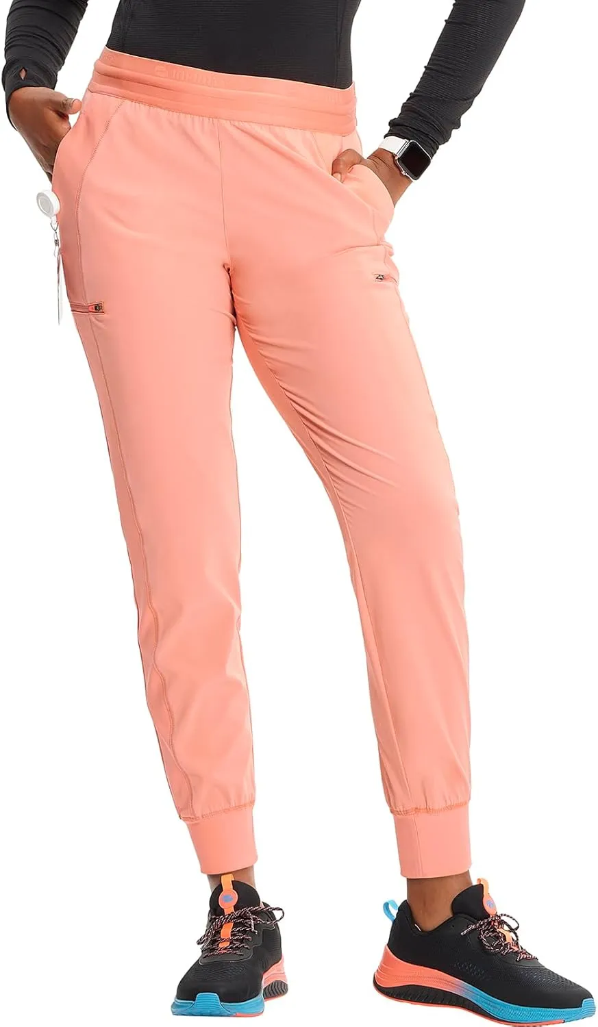 Infinity Cherokee Women's Scrub Pull-on Scrub Jogger Pants, Mid Rise Bottoms with 4 Pocket with Interior Drawstring IN122A