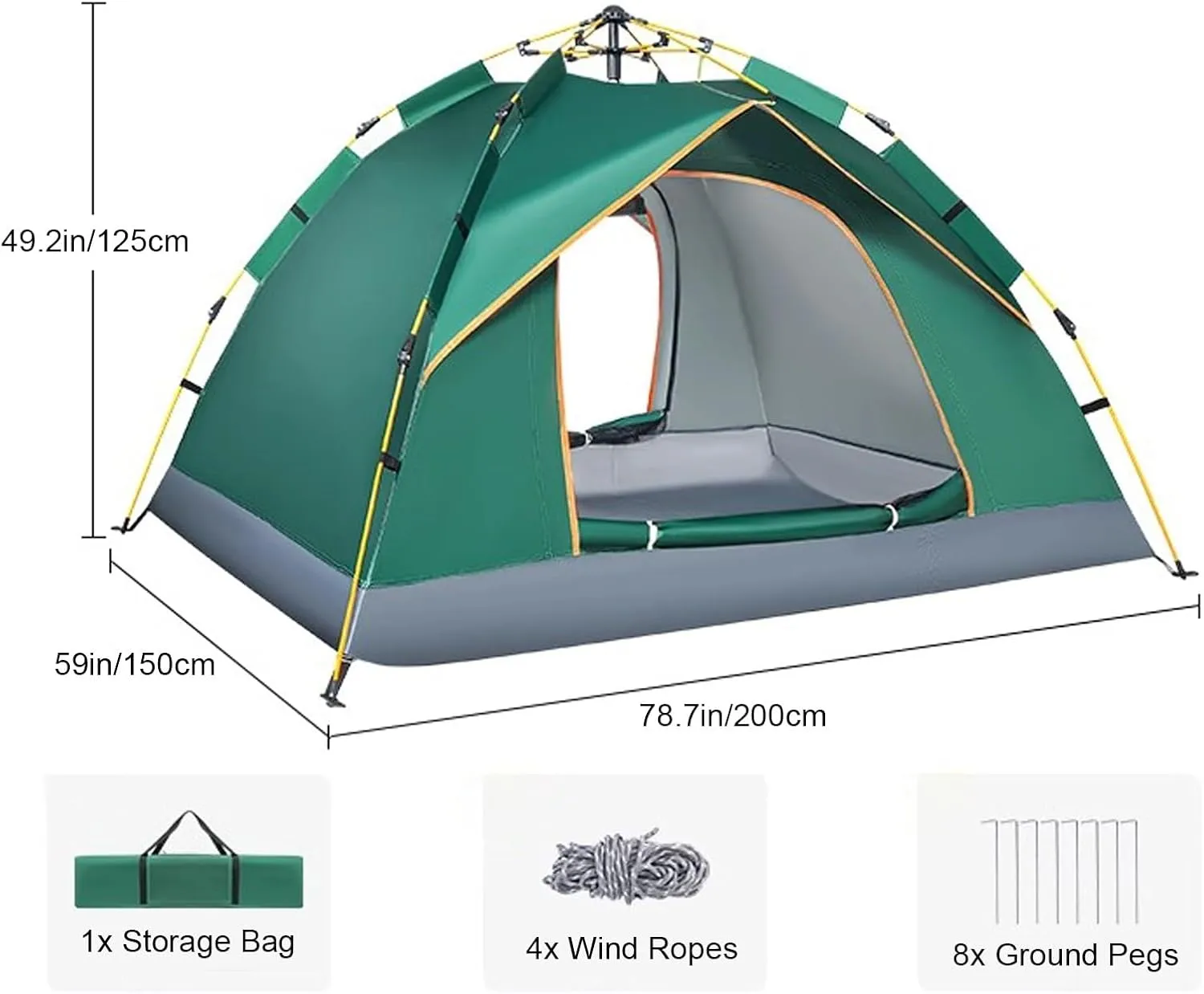 Instant Tents for Camping for 2-3 People,Camping Tent, 4 Season Weatherproof Tent, Lightweight and Portable, Easy Setup