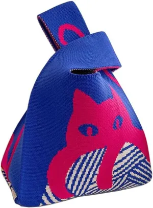 Internet celebrity handbag, knitted wool bucket bag, casual Tote bag, bento small square bag