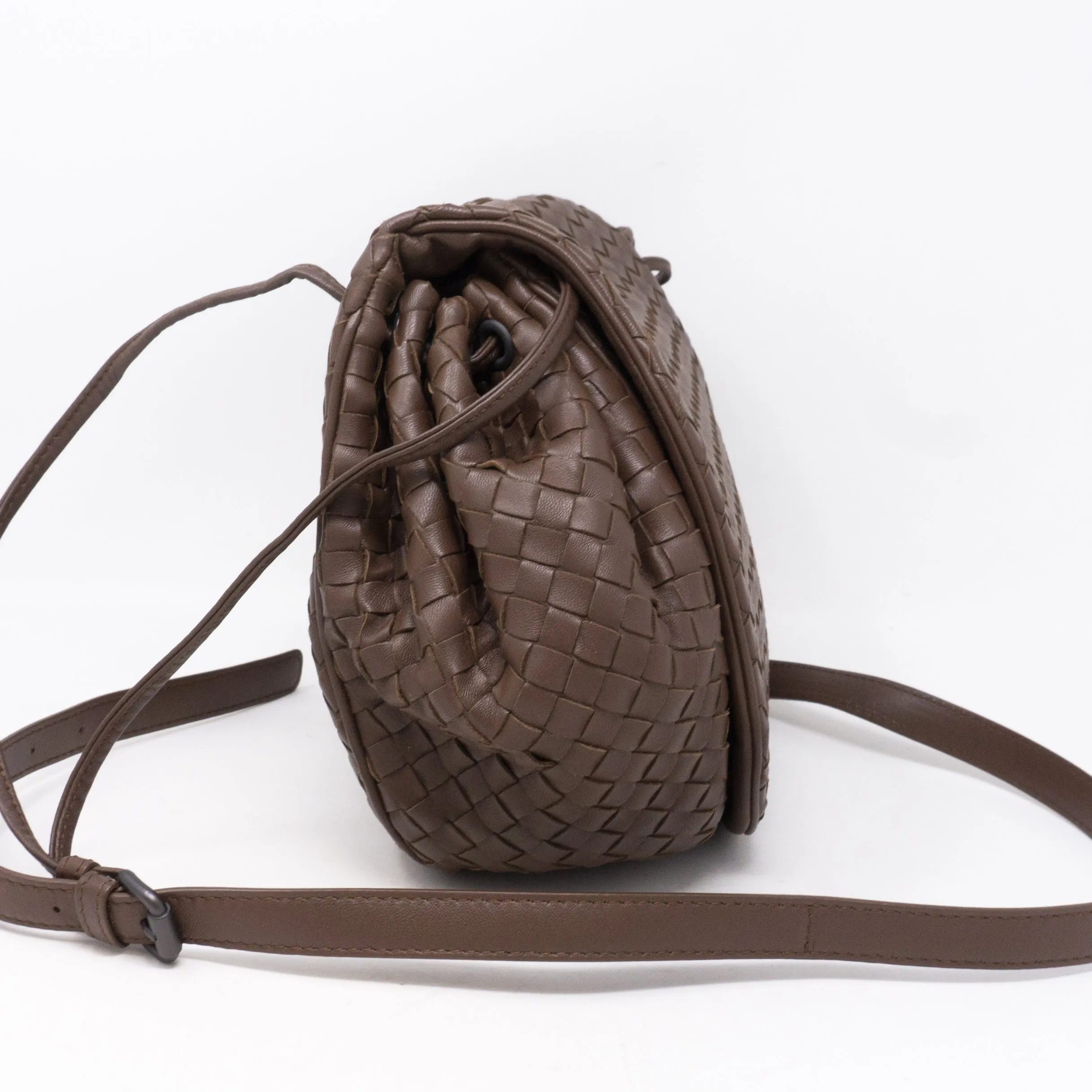Intrecciato Drawstring Flap Crossbody Bag