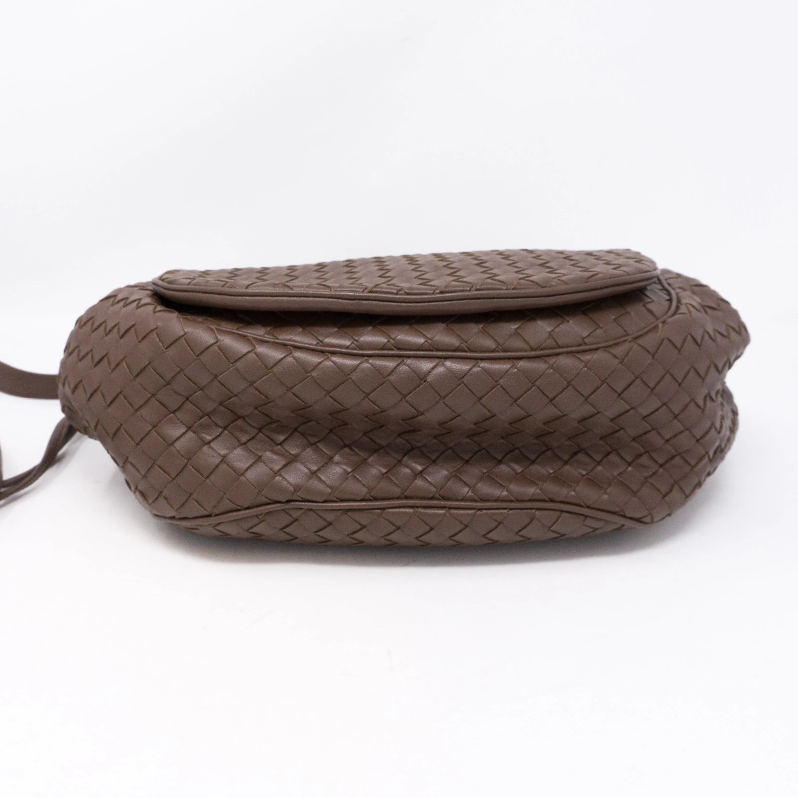 Intrecciato Drawstring Flap Crossbody Bag