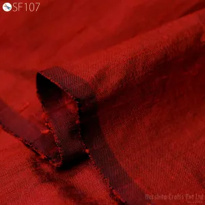 Iridescent Red Black Dupioni Silk Fabric By the Yard Dupion Wedding Bridesmaid Prom Dresses Indian Raw Silk Cushion Covers Lamp Shades