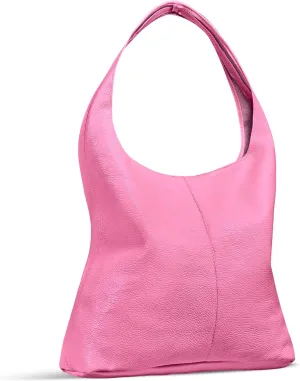 Italian Genuine Calf Leather Hobo Bag for Women with Zipper | Large Soft Slouchy Unlined Shoulder Handbag Tote Bucket Purse
