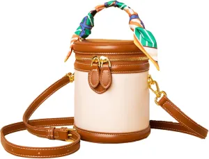 ‌JAKYE 2025 New Summer Colorblock Bucket Bag for Women，-/，Leather Crossbody Handbag with Adjustable Strap。