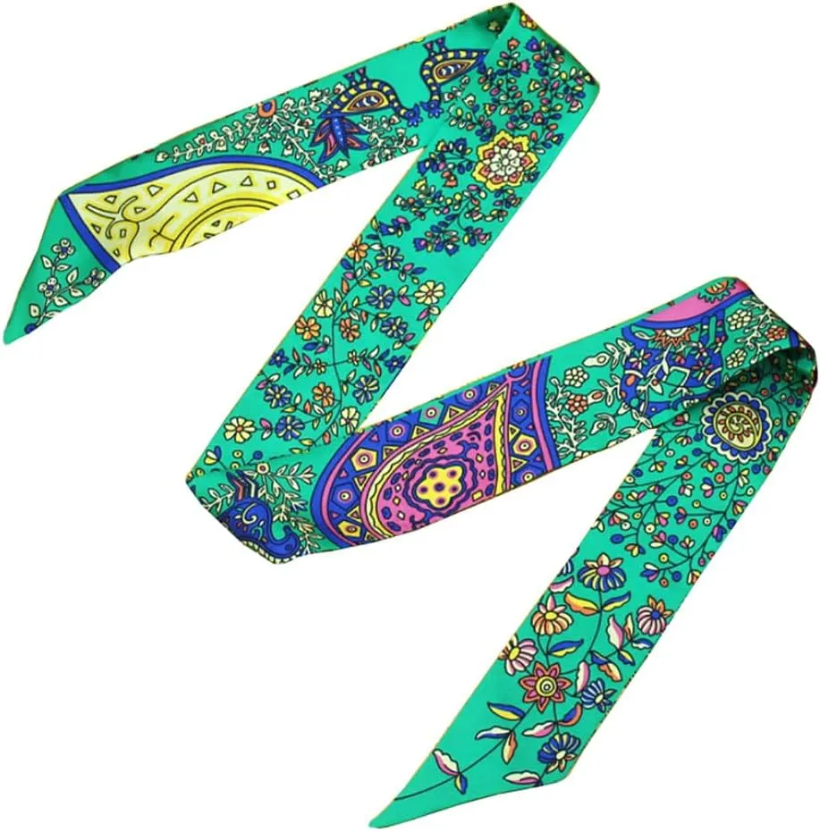 JERLA 100% Mulberry silk Scarf bag scarf Head Hair Ribbon Handbag Handle wrap Tie Bundle Scarf Neckerchief Scarf for women
