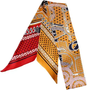 JERLA 100% Mulberry silk Scarf handbag wrap Tie Bundle Hair Ribbon Neckerchief Scarf for women men