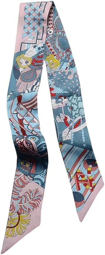 JERLA 100% Mulberry silk Scarf Head Hair Ribbon Handbag Handle wrap Tie Bundle Scarf Neckerchief Scarf for women