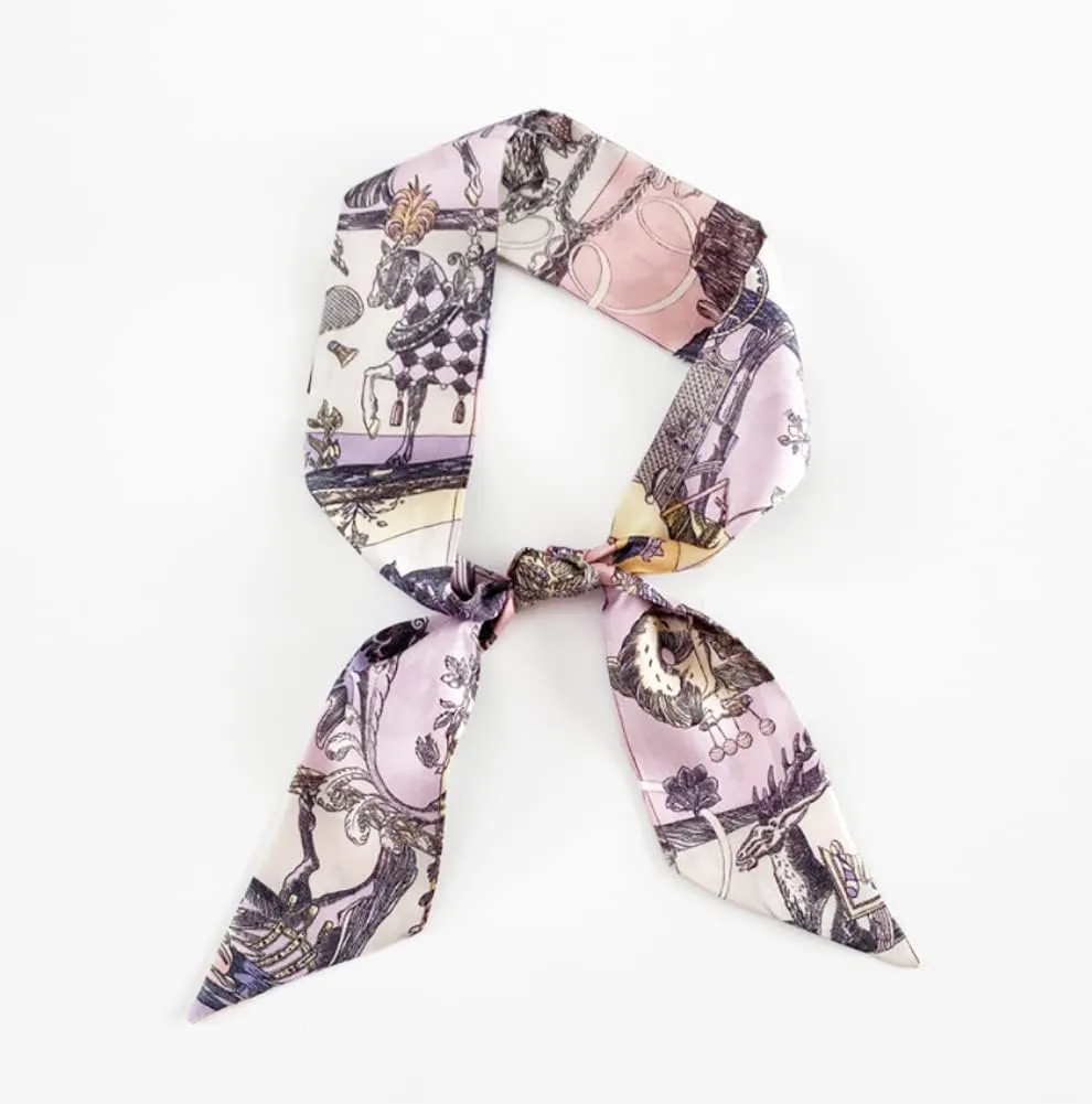 JERLA 100% Mulberry silk Scarf Head Hair Ribbon Handbag Handle wrap Tie Bundle Scarf Neckerchief Scarf for women