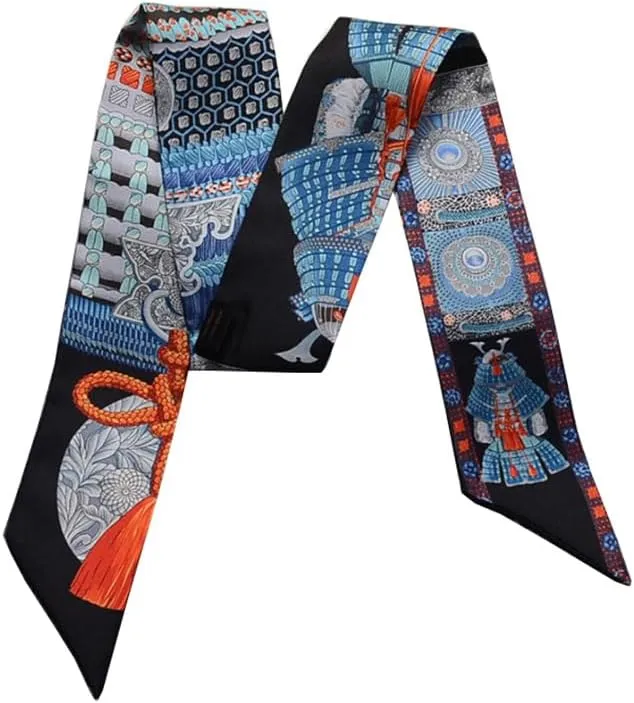 JERLA 100% Mulberry silk Scarf Head Hair Ribbon Handbag Handle wrap Tie Bundle Scarf Neckerchief Scarf for women