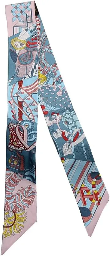 JERLA 100% Mulberry silk Scarf Head Hair Ribbon Handbag Handle wrap Tie Bundle Scarf Neckerchief Scarf for women