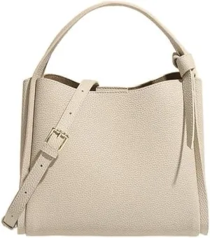 JIUFENG Simple Cowhide Bucket Bag for Women, Handheld Shoulder Bag and Cross-body Bag