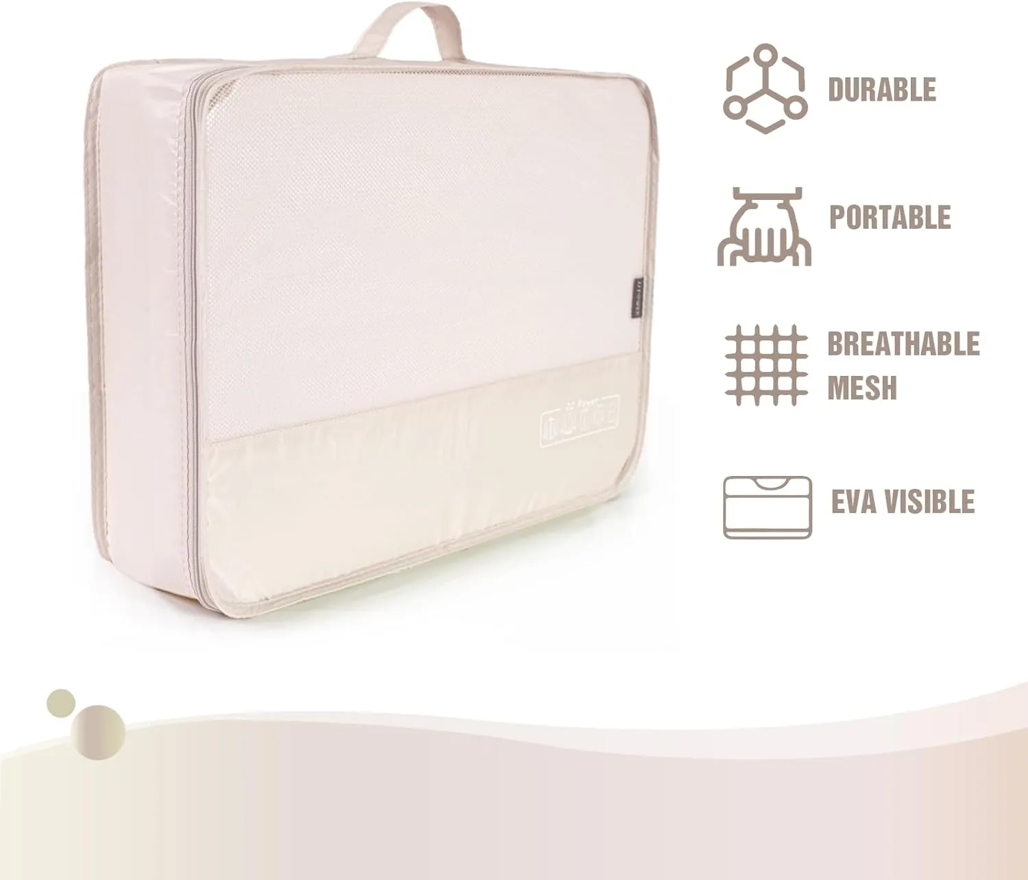 JJ Power 9 Set Packing Cubes for Suitcases, Travel Essentials for Carry on, Luggage Organizer Bags All Included(Cream)