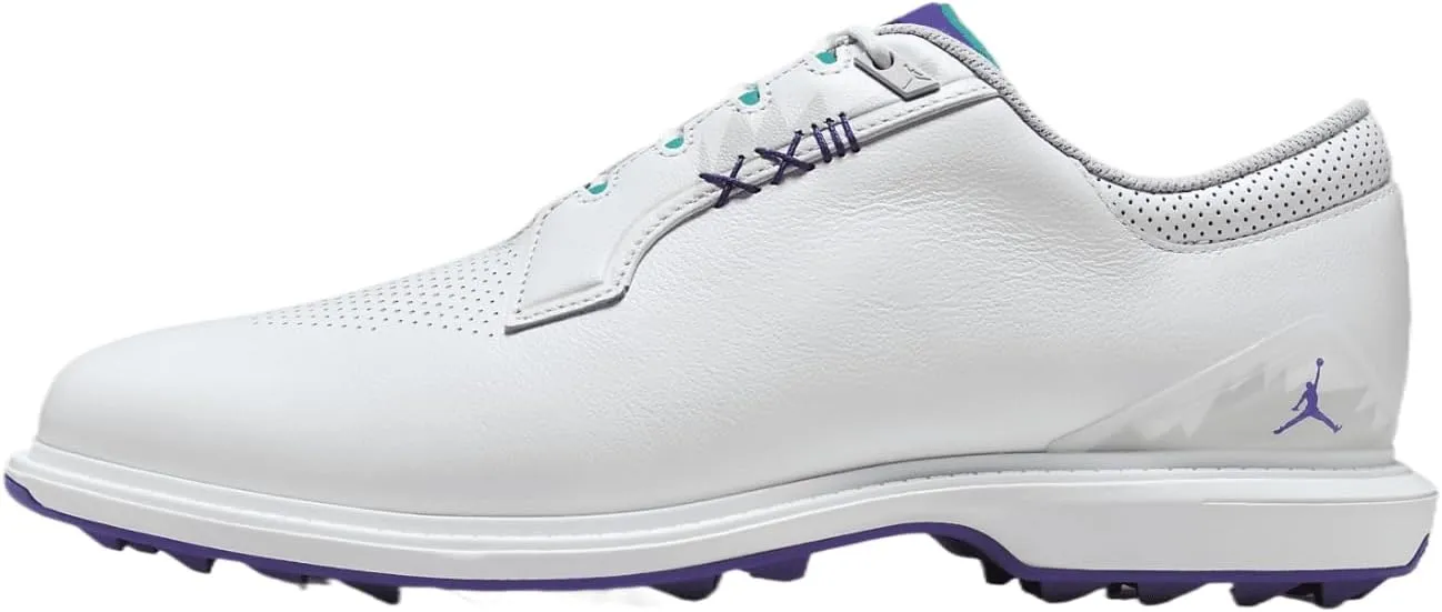 Jordan ADG 5 Golf Shoes (Wide) (FQ7874-100, White/Emerald Rise/Grape Ice) Size 13
