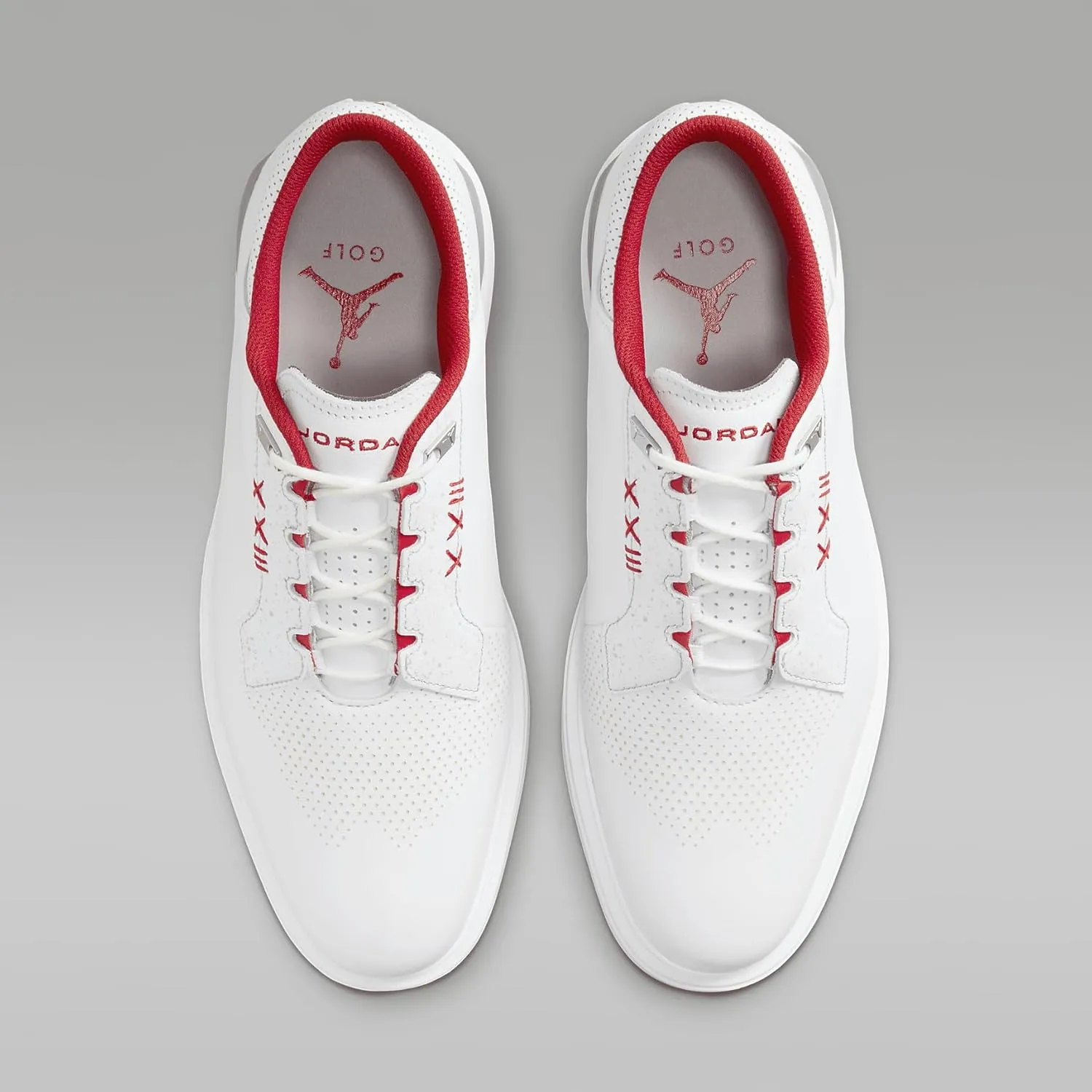 Jordan ADG 5 Golf Shoes (Wide) (FQ7874-100, White/Emerald Rise/Grape Ice)
