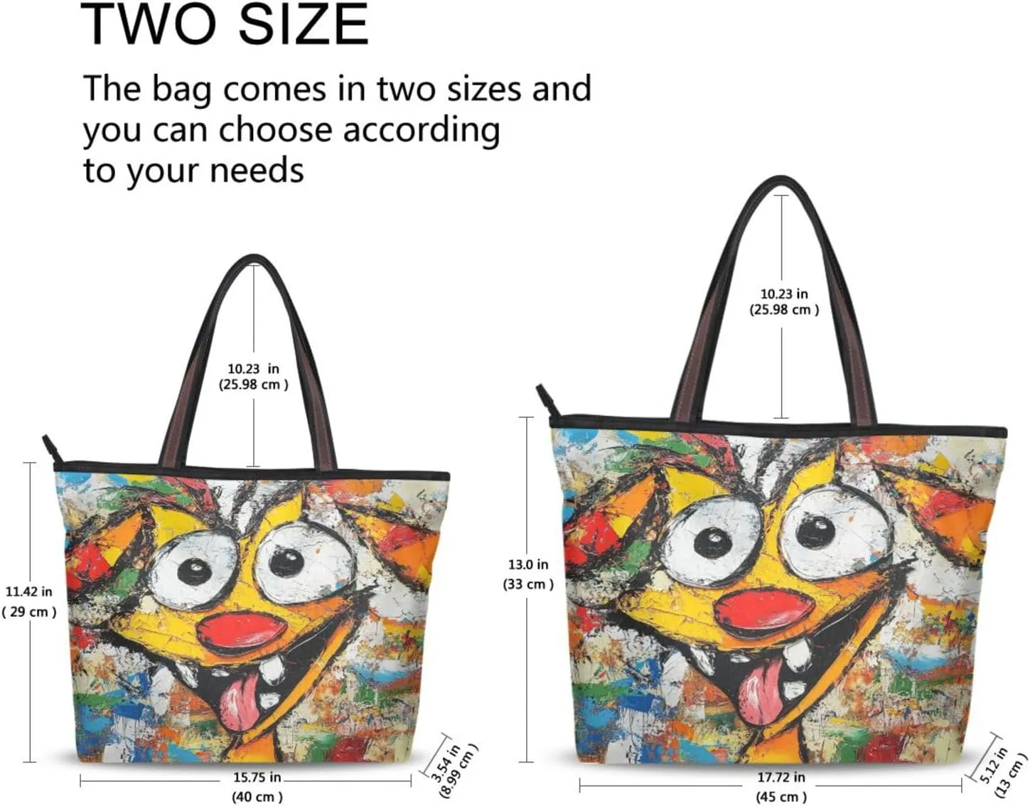 JSTEL Tote Bag for Women with Zipper,Polyester Tote Purse Holiday Tote Bag Work Handbag Women Gift