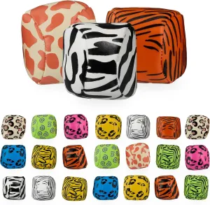 Juggling Balls, Set of 24, Diameter 50 mm, Animal Prints, Beginners & Professionals, Throwing Ball, Ball Filling, Juggling Bags, Colourful