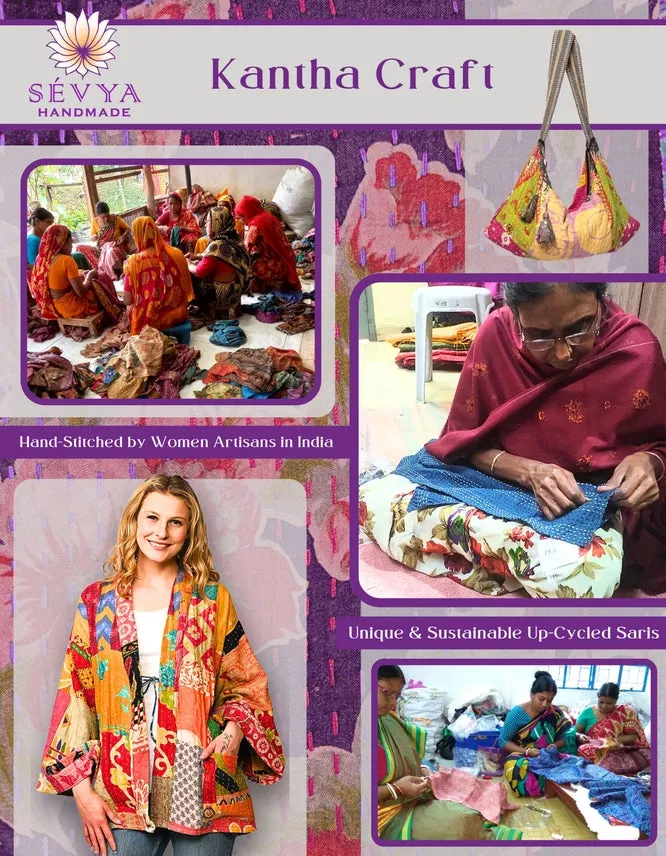 Kantha Silk Triangle Bags