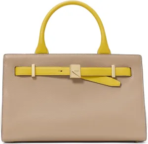 kate spade new york Deco Colorblocked Pebbled Leather Medium Satchel, Tigers Eye Multi